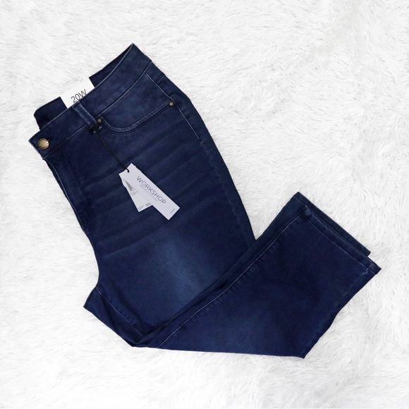 Workshop Republic Dark Wash Cropped Skinny Jeans size 20W - Picture 2 of 3